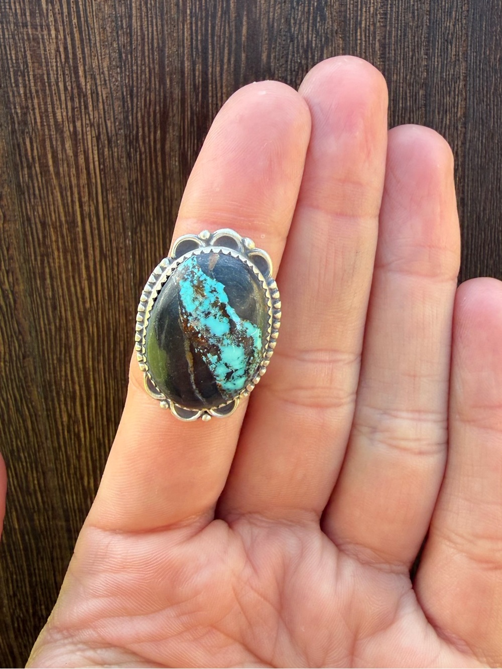 Blue moon Turquoise and Sterling Silver Ring. Adjustable size. New with tags.